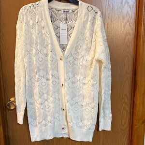 Shermai Ivory Knit Cardigan Sweater